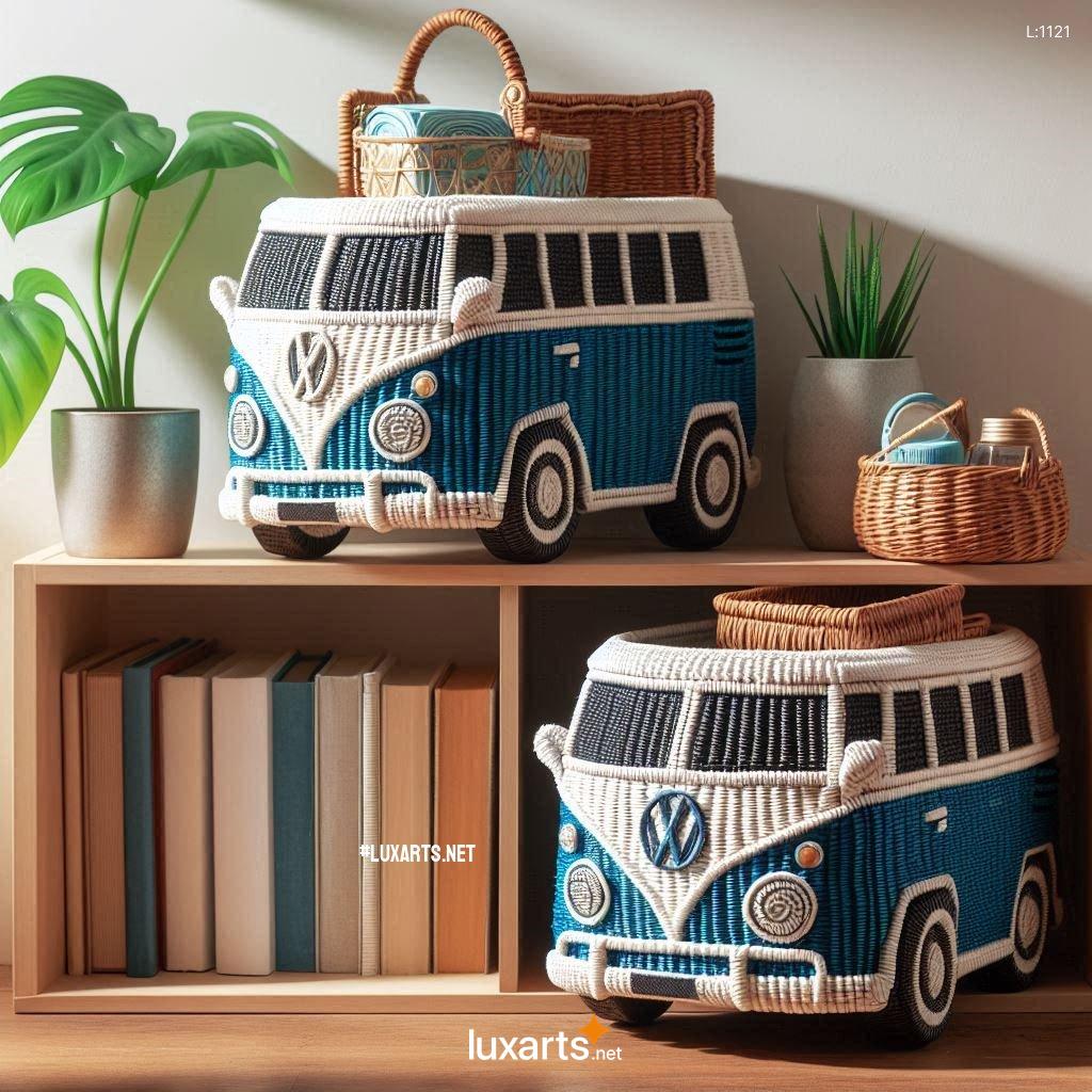Charming Volkswagen Bus Shaped Crochet Baskets: Crafting Functional Art volkswagen bus shaped crochet baskets 5