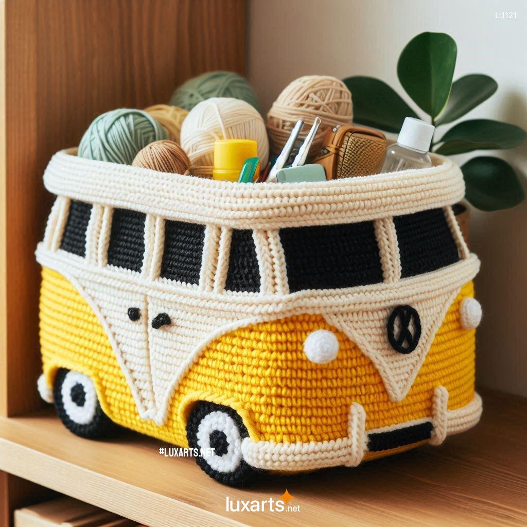 Charming Volkswagen Bus Shaped Crochet Baskets: Crafting Functional Art volkswagen bus shaped crochet baskets 7