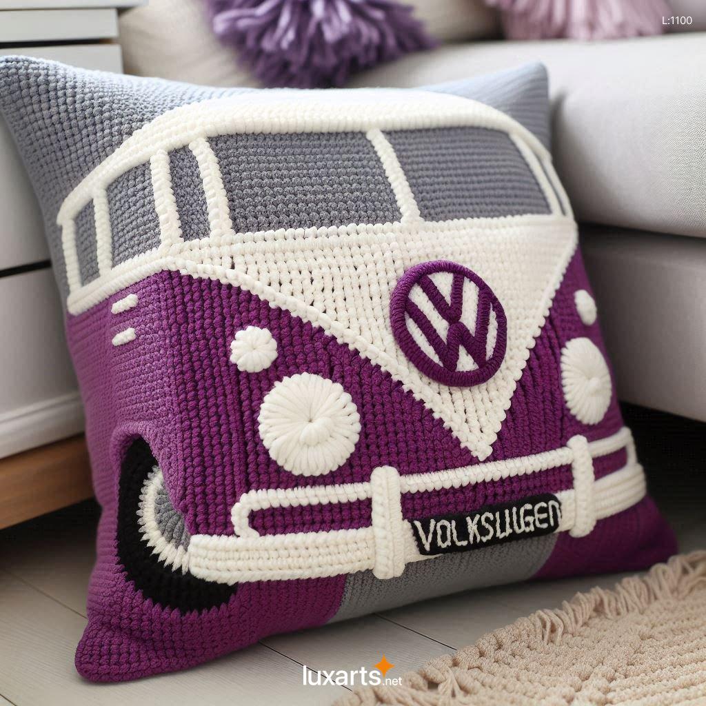 Show Off Your Love for Classic Cars with the Iconic and Eye-Catching Volkswagen Bus Shaped Crochet Pillow volkswagen bus shaped crochet pillow 10