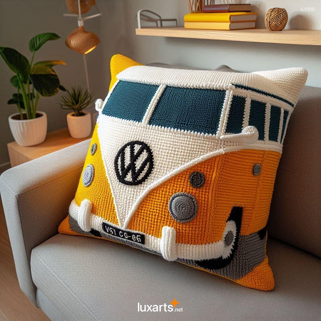 Show Off Your Love for Classic Cars with the Iconic and Eye-Catching Volkswagen Bus Shaped Crochet Pillow volkswagen bus shaped crochet pillow 5