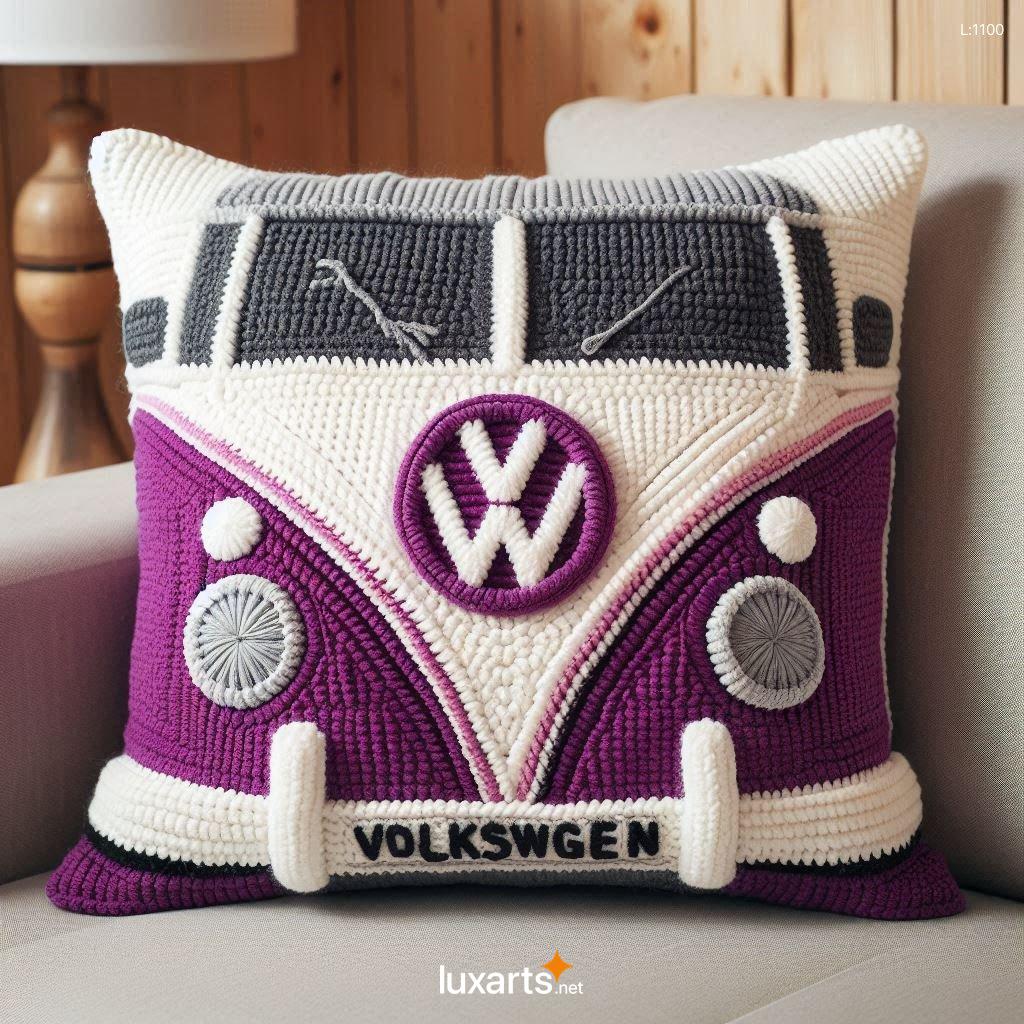 Show Off Your Love for Classic Cars with the Iconic and Eye-Catching Volkswagen Bus Shaped Crochet Pillow volkswagen bus shaped crochet pillow 6