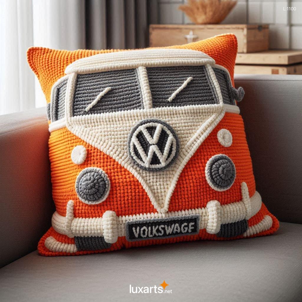 Show Off Your Love for Classic Cars with the Iconic and Eye-Catching Volkswagen Bus Shaped Crochet Pillow volkswagen bus shaped crochet pillow 7