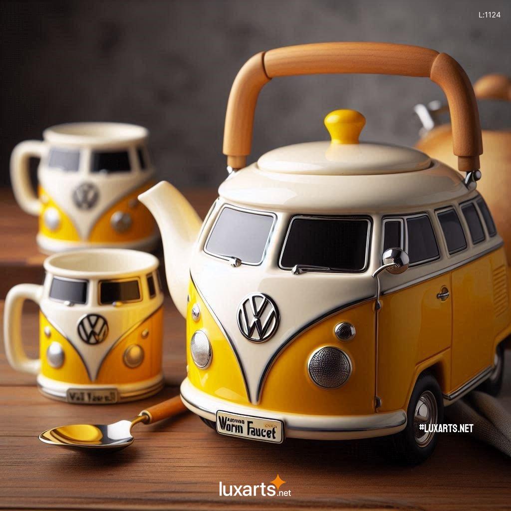 Indulge in Nostalgic Vibes with the Volkswagen Bus Shaped Teapot: A Groovy Kitchen Gadget volkswagen bus shaped teapot 4