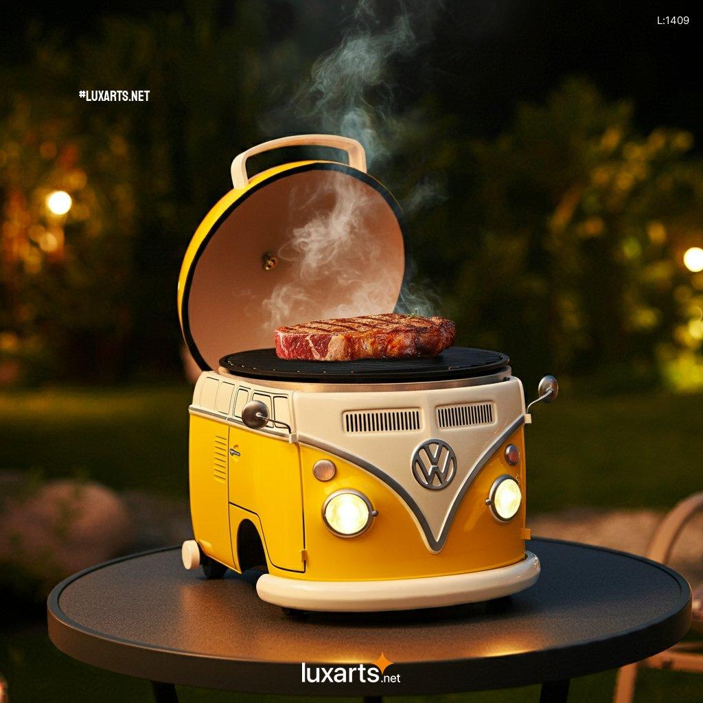 Volkswagen Bus Shaped BBQ Grill: Unique Outdoor Cooking Experience vw bus shaped mini outdoor grill 7