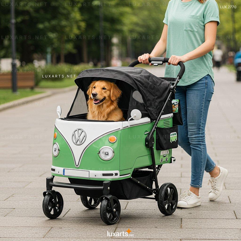 LUX.1191 Relive the Classic VW Vibes: Stylish Volkswagen Bus Shaped Pet Strollers for Your Beloved Pet vw bus pet strollers 5