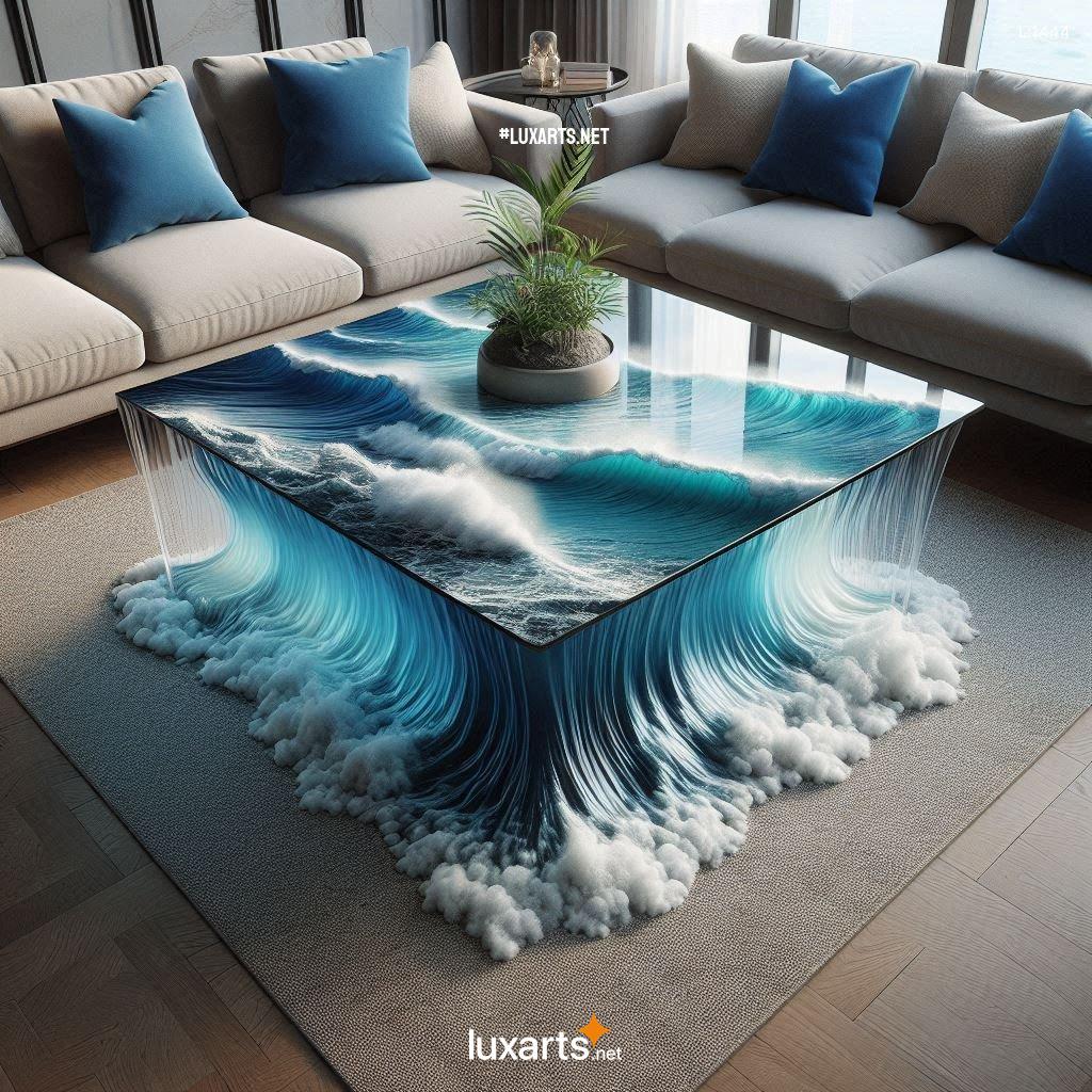 One-of-a-Kind Epoxy Ocean Scene Theme Coffee Table | Stunning Beach Decor epoxy ocean scene theme coffee table 10