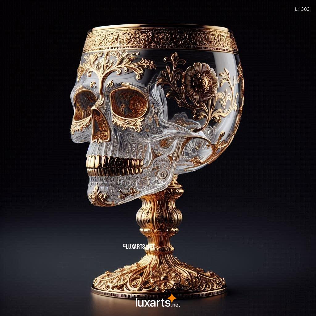 Gothic Skull Glass Goblet | Unique & Handcrafted Home Decor skull shaped glass goblet 11