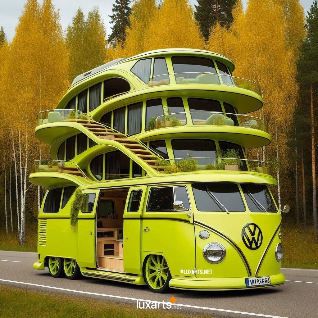 Innovative VW Bus Inspired RV: Multi-Level Design for the Future Camper vw bus inspired futuristic multi level rv 7