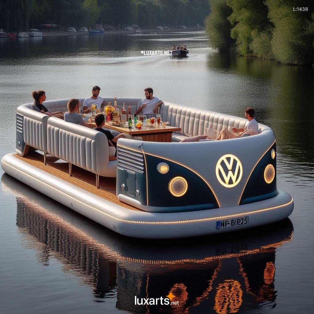 VW Bus Inspired Inflatable Lounge Boat: The Ultimate Floating Retrea vw bus inspired inflatable lounge boat 7