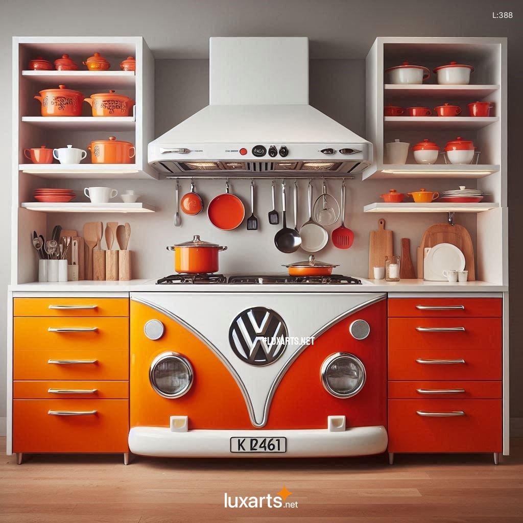 Volkswagen Kitchen Island with Stovetop and Extractor Hood: A Fusion of Style and Function vw bus inspired kitchen island with stovetop and extractor hood 1