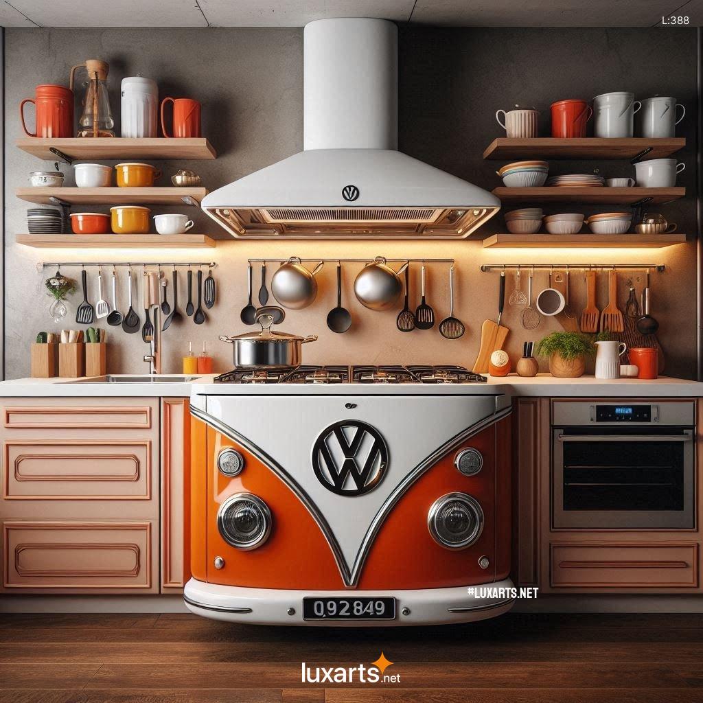 Volkswagen Kitchen Island with Stovetop and Extractor Hood: A Fusion of Style and Function vw bus inspired kitchen island with stovetop and extractor hood 2