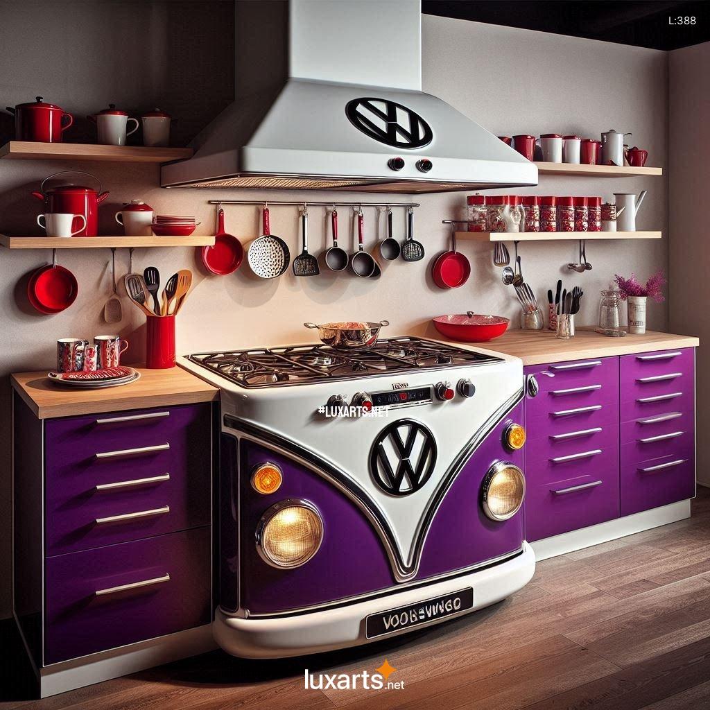 Volkswagen Kitchen Island with Stovetop and Extractor Hood: A Fusion of Style and Function vw bus inspired kitchen island with stovetop and extractor hood 3