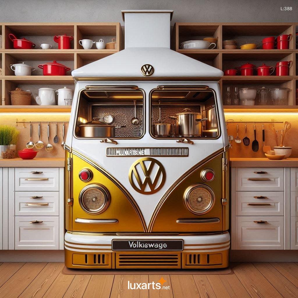 Volkswagen Kitchen Island with Stovetop and Extractor Hood: A Fusion of Style and Function vw bus inspired kitchen island with stovetop and extractor hood 4