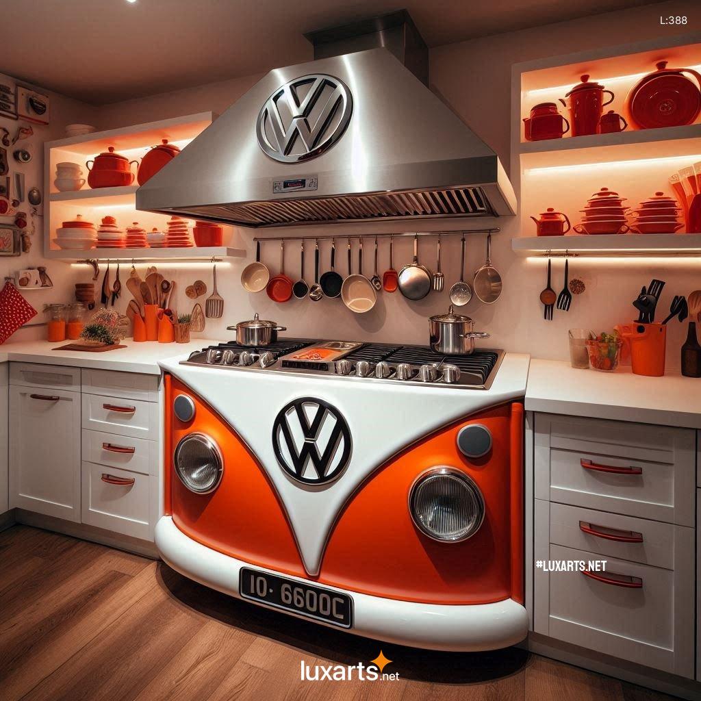 Volkswagen Kitchen Island with Stovetop and Extractor Hood: A Fusion of Style and Function vw bus inspired kitchen island with stovetop and extractor hood 6