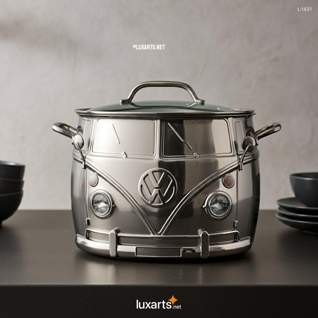 Vw Bus Shaped Metallic Cooking Pot: Unique & Creative Kitchenware - LuxArts