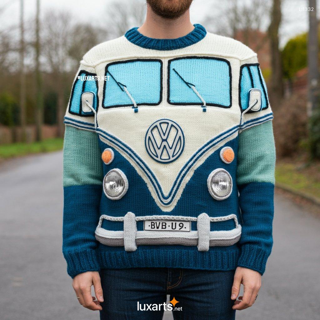 VW Bus Shaped Sweater: Soft, Warm & Whimsical VW Bus Knit vw bus shaped sweater 10