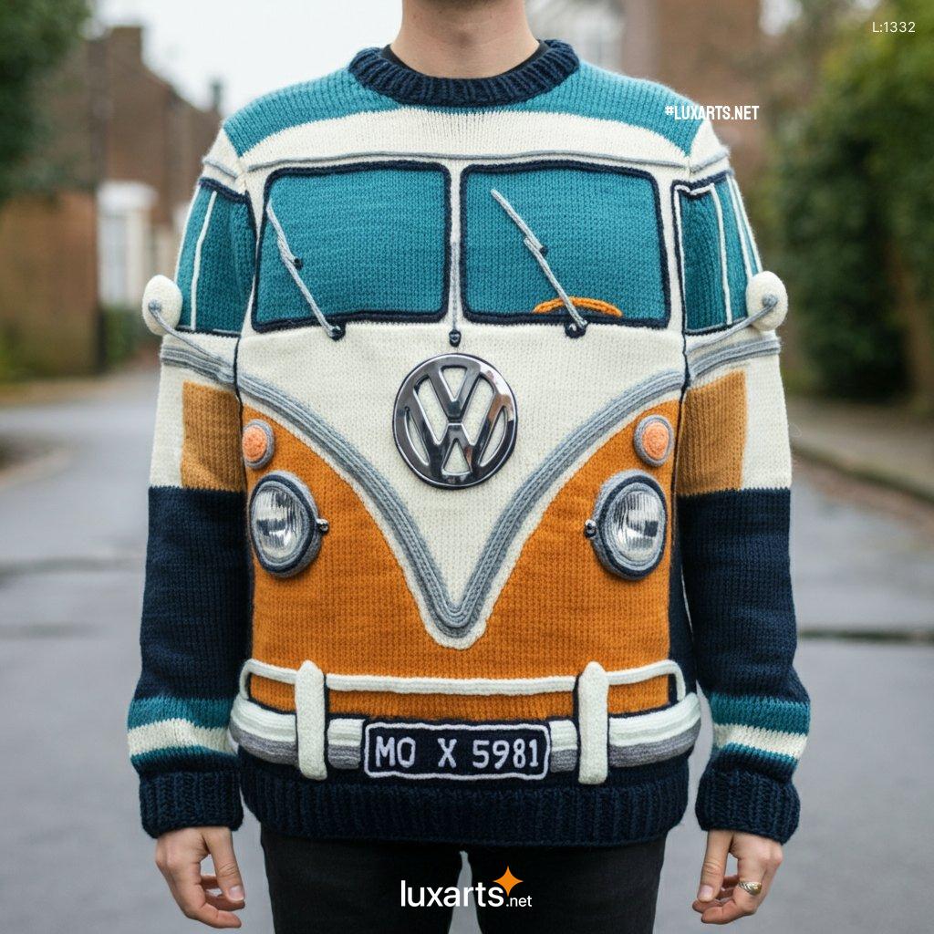 VW Bus Shaped Sweater: Soft, Warm & Whimsical VW Bus Knit vw bus shaped sweater 2