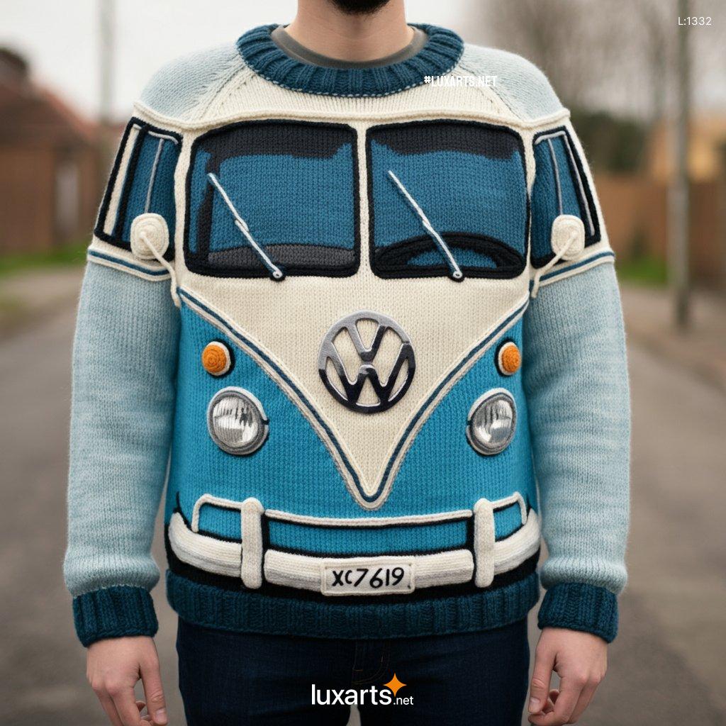 VW Bus Shaped Sweater: Soft, Warm & Whimsical VW Bus Knit vw bus shaped sweater 3