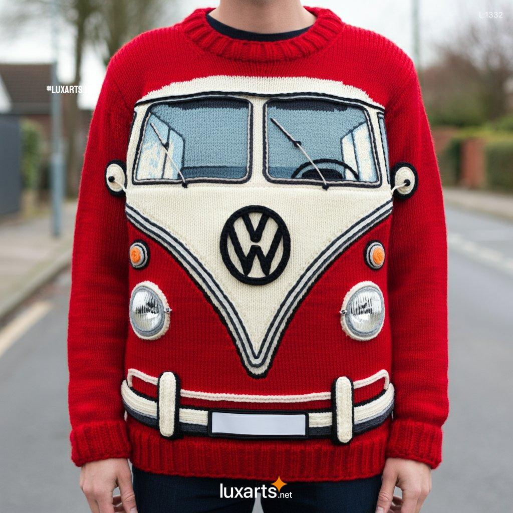 VW Bus Shaped Sweater: Soft, Warm & Whimsical VW Bus Knit vw bus shaped sweater 4