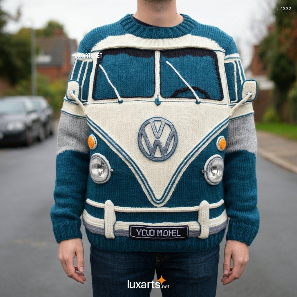 VW Bus Shaped Sweater: Soft, Warm & Whimsical VW Bus Knit vw bus shaped sweater 6