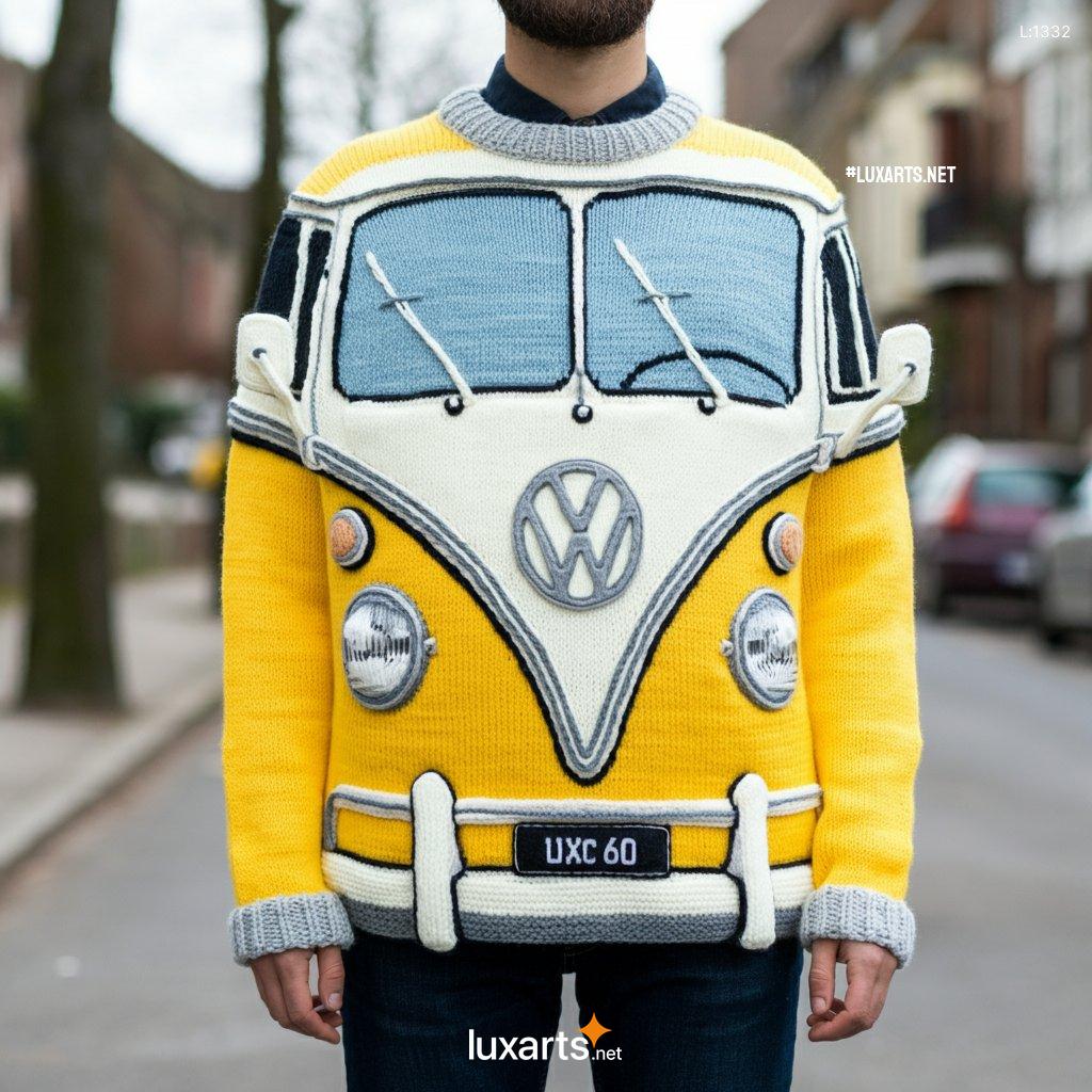 VW Bus Shaped Sweater: Soft, Warm & Whimsical VW Bus Knit vw bus shaped sweater 9