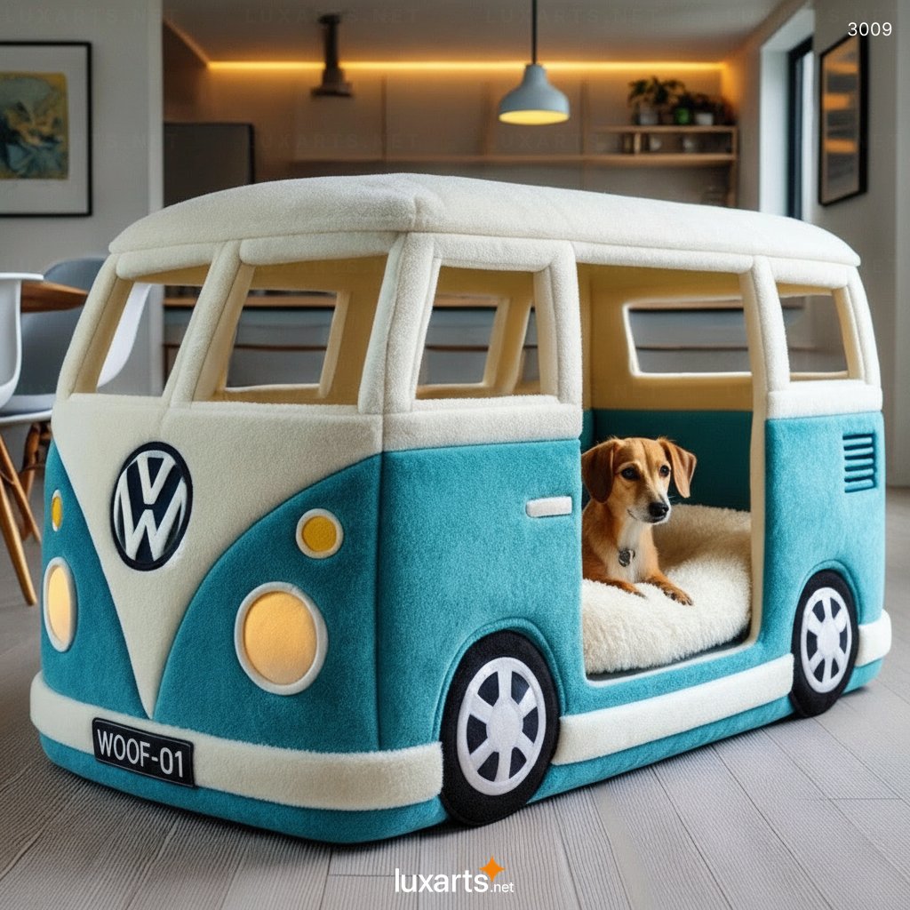 VW Bus Shaped Dog Bed: A Retro Ride for Your Furry Friend 3009 vw bus shaped dog bed 20260104 4