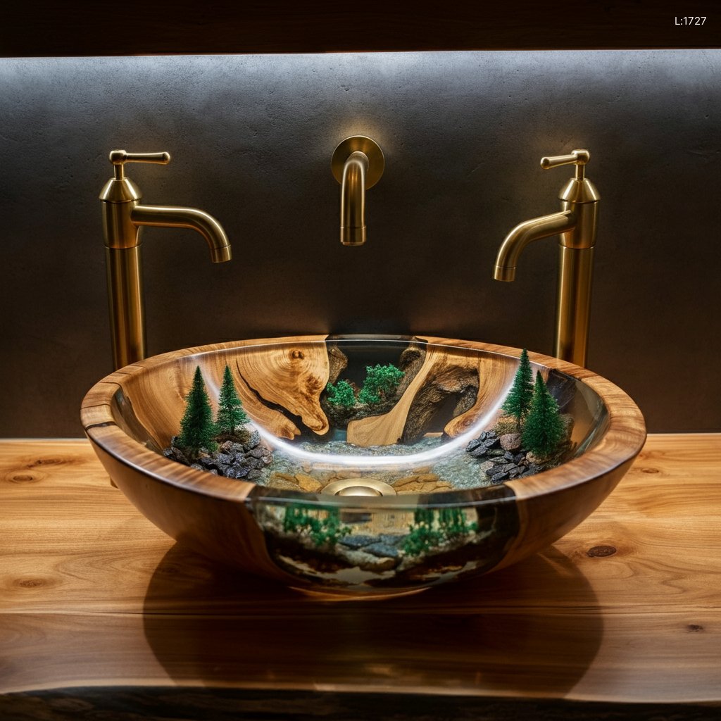 Epoxy Nature Sinks: Bring Nature Indoors with Our Stunning Designs epoxy nature sink 10