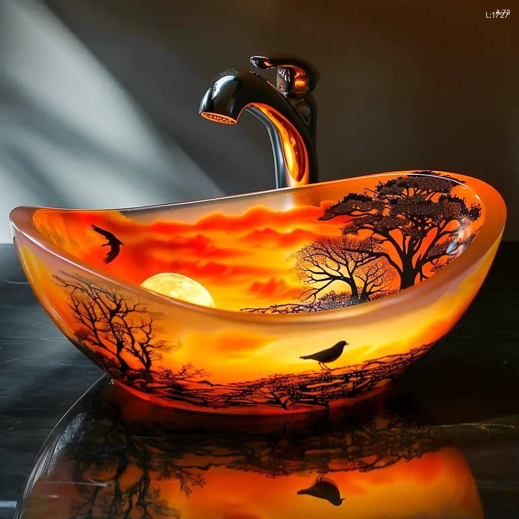 Epoxy Nature Sinks: Bring Nature Indoors with Our Stunning Designs epoxy nature sink 11