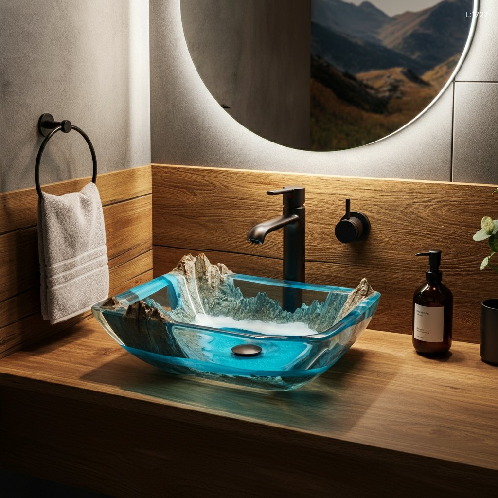 Epoxy Nature Sinks: Bring Nature Indoors with Our Stunning Designs epoxy nature sink 12