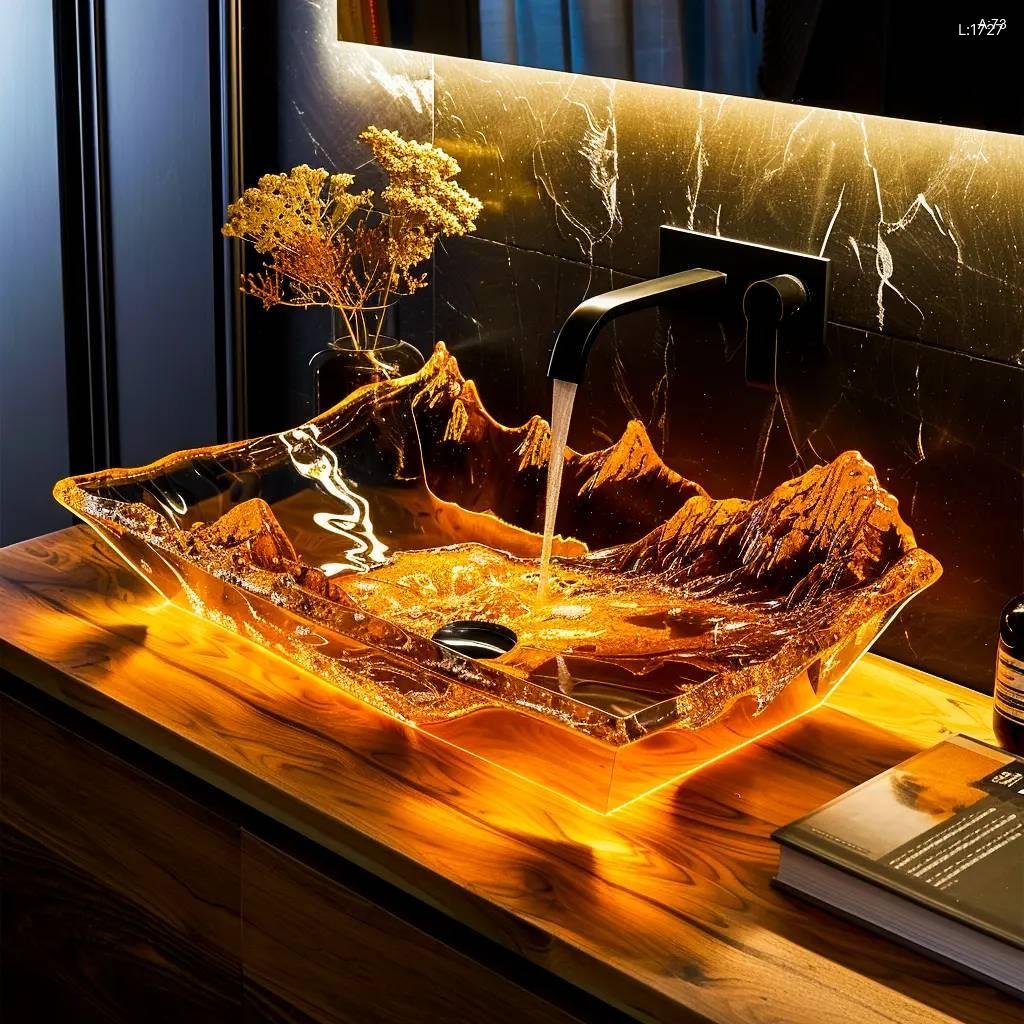 Epoxy Nature Sinks: Bring Nature Indoors with Our Stunning Designs epoxy nature sink 15