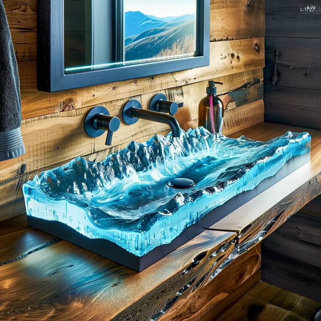 Epoxy Nature Sinks: Bring Nature Indoors with Our Stunning Designs epoxy nature sink 17