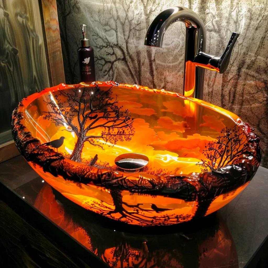 Epoxy Nature Sinks: Bring Nature Indoors with Our Stunning Designs epoxy nature sink 18