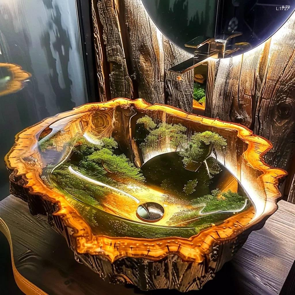 Epoxy Nature Sinks: Bring Nature Indoors with Our Stunning Designs epoxy nature sink 19