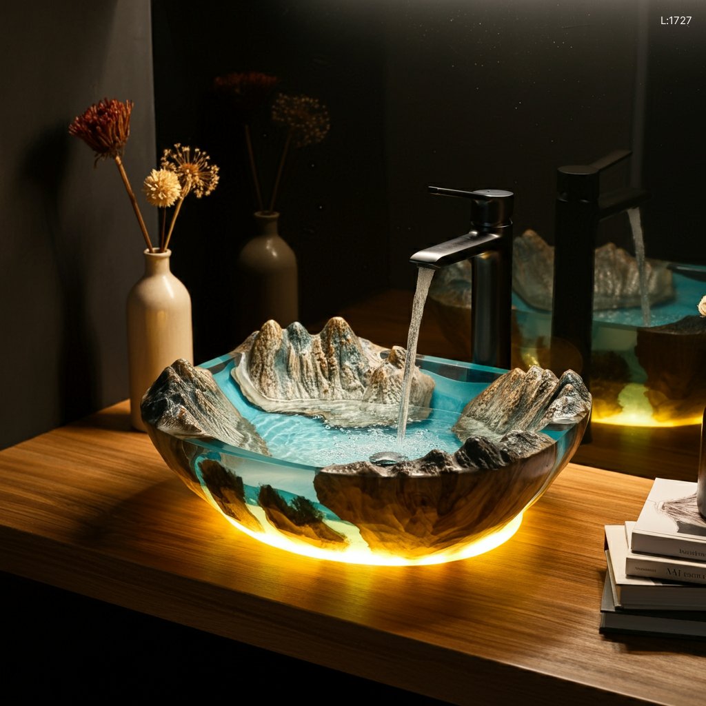 Epoxy Nature Sinks: Bring Nature Indoors with Our Stunning Designs epoxy nature sink 2