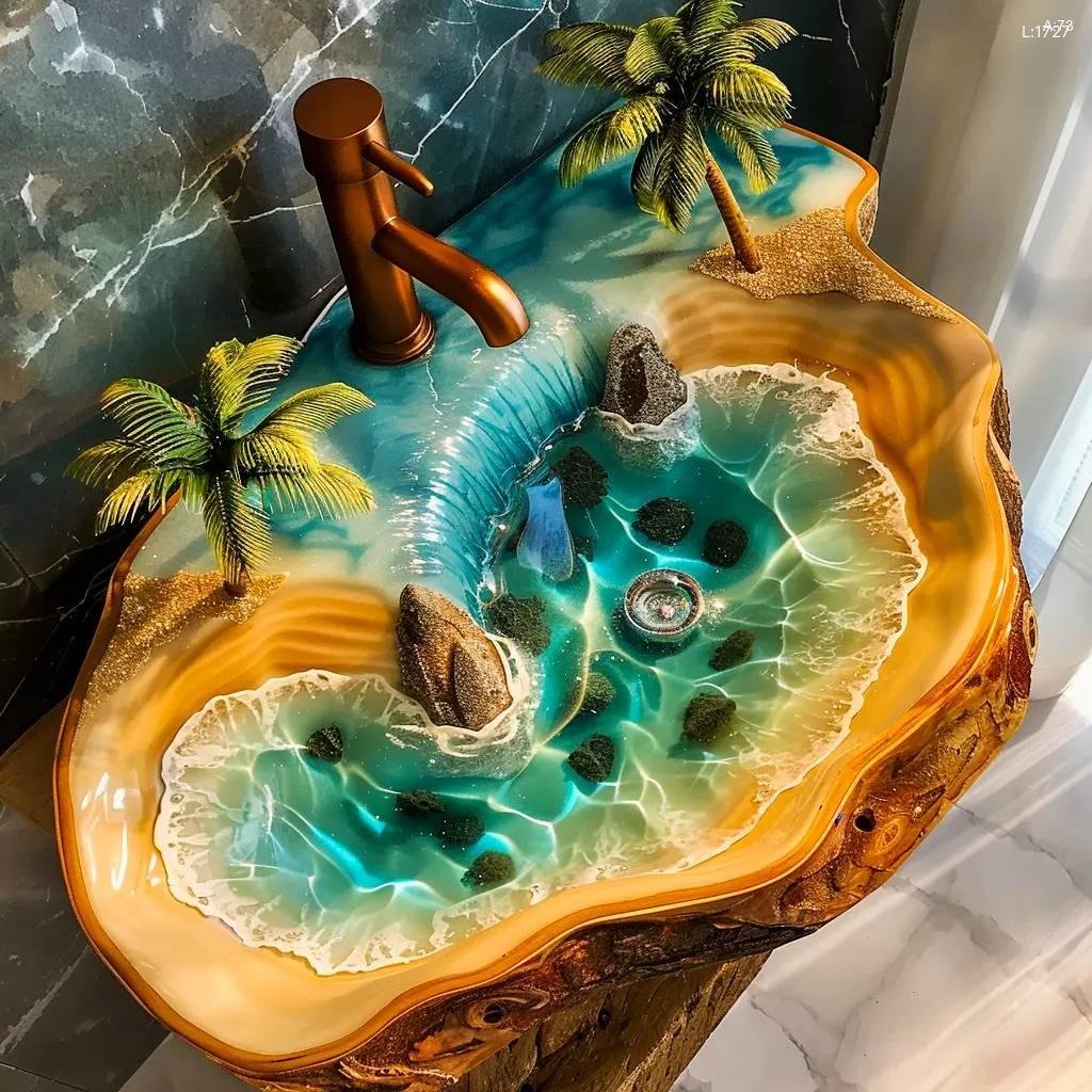 Epoxy Nature Sinks: Bring Nature Indoors with Our Stunning Designs epoxy nature sink 3