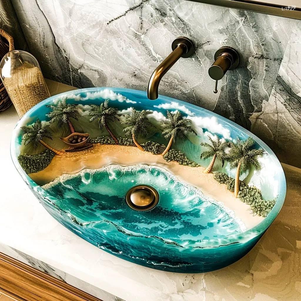 Epoxy Nature Sinks: Bring Nature Indoors with Our Stunning Designs epoxy nature sink 5