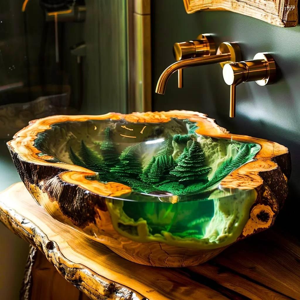 Epoxy Nature Sinks: Bring Nature Indoors with Our Stunning Designs epoxy nature sink 7