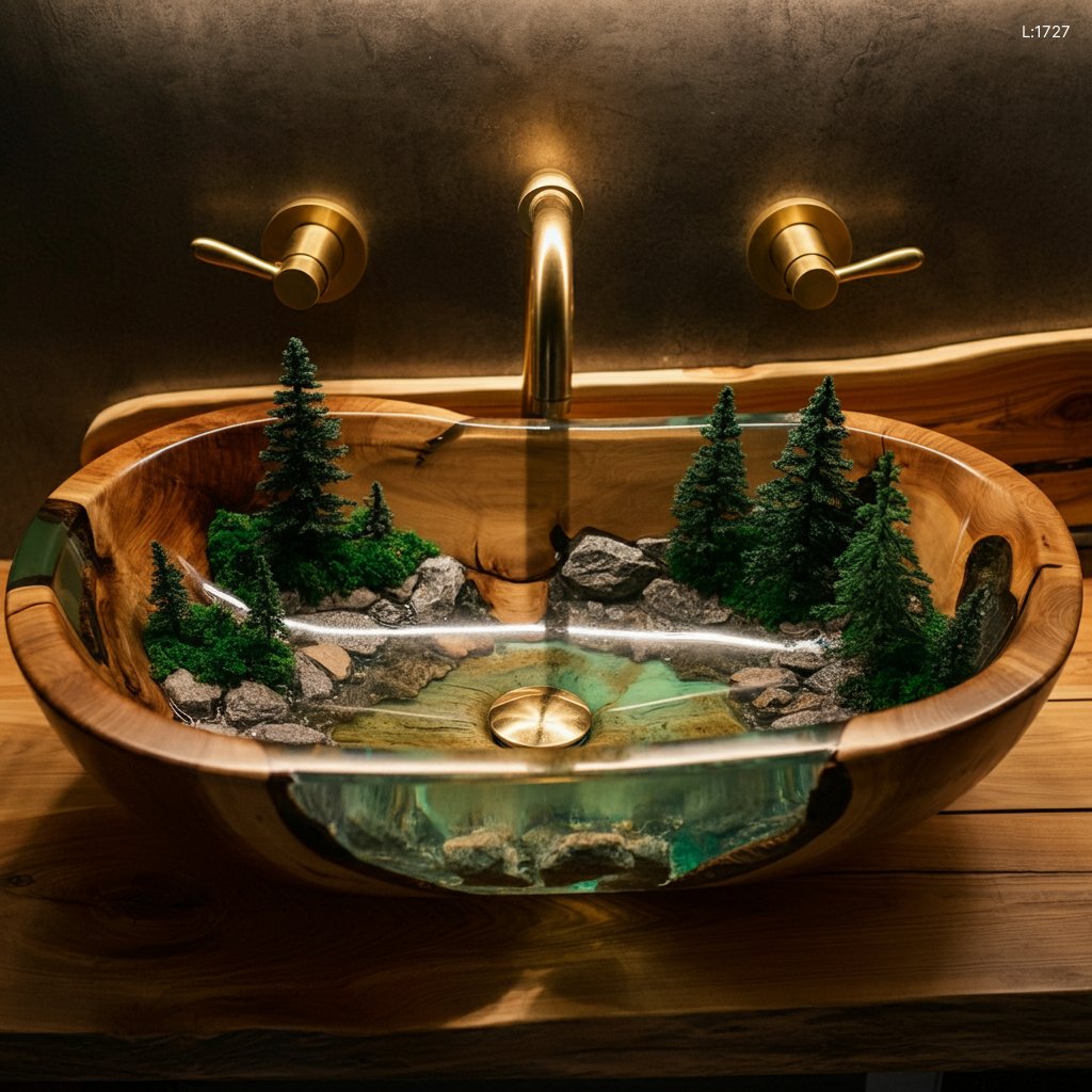 Epoxy Nature Sinks: Bring Nature Indoors with Our Stunning Designs epoxy nature sink 8