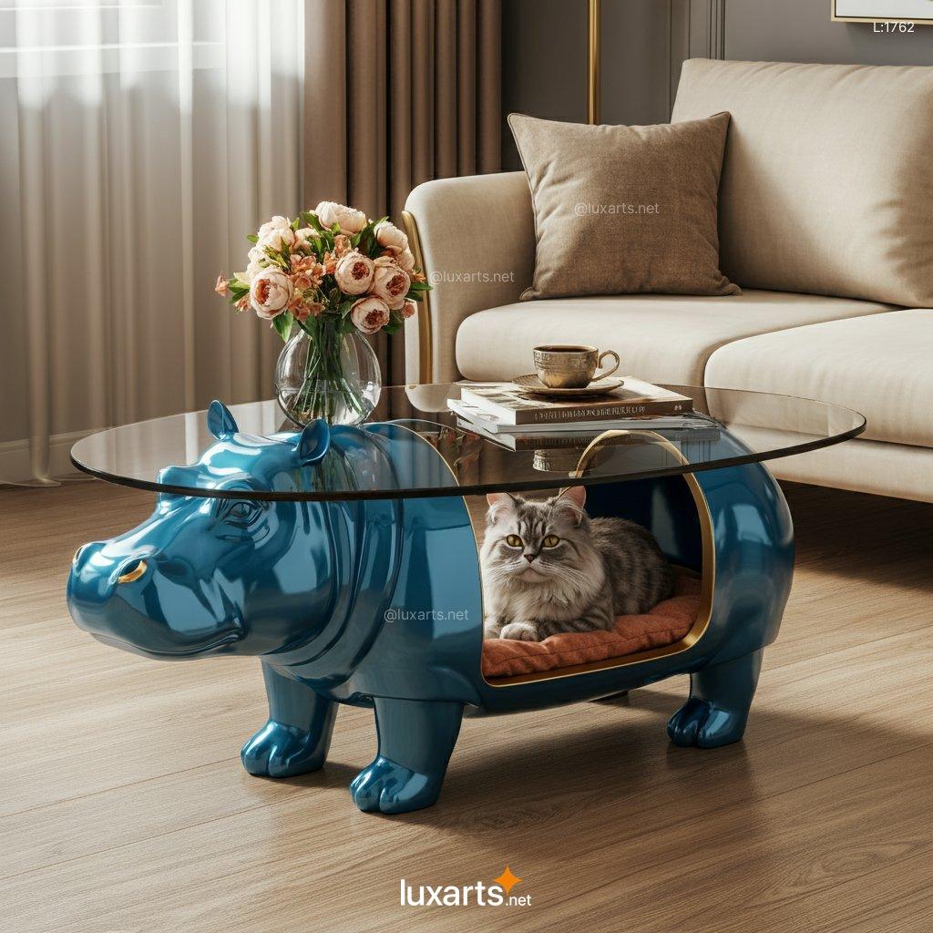 Hippo Coffee Table with Pet Den: Unique, Creative Design for Pet Lovers hippo coffee table with pet den 2