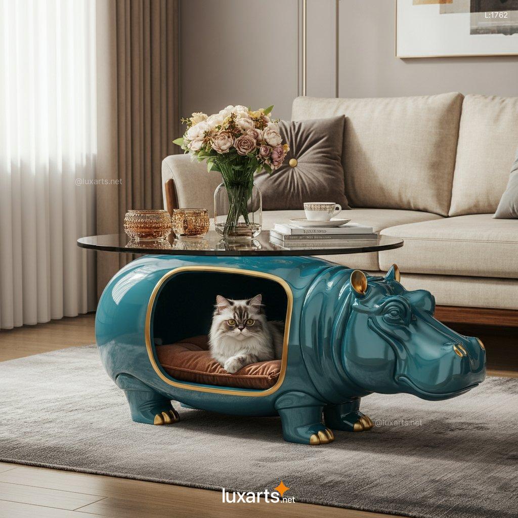 Hippo Coffee Table with Pet Den: Unique, Creative Design for Pet Lovers hippo coffee table with pet den 3