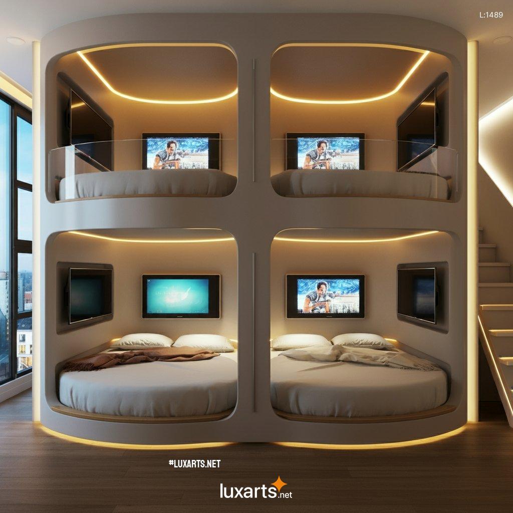 Modern Bunk Bed Pods with Built-in TVs: Innovative & Space-Saving Designs modern bunk bed pods with televisions inside 8