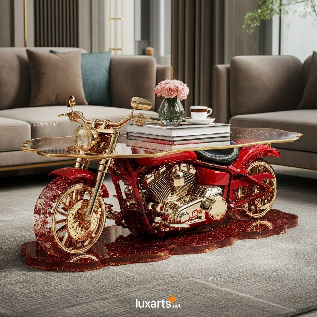 Motorcycle Coffee Table: Unique, Creative Designs for Your Home motocycle epoxy coffee table 1