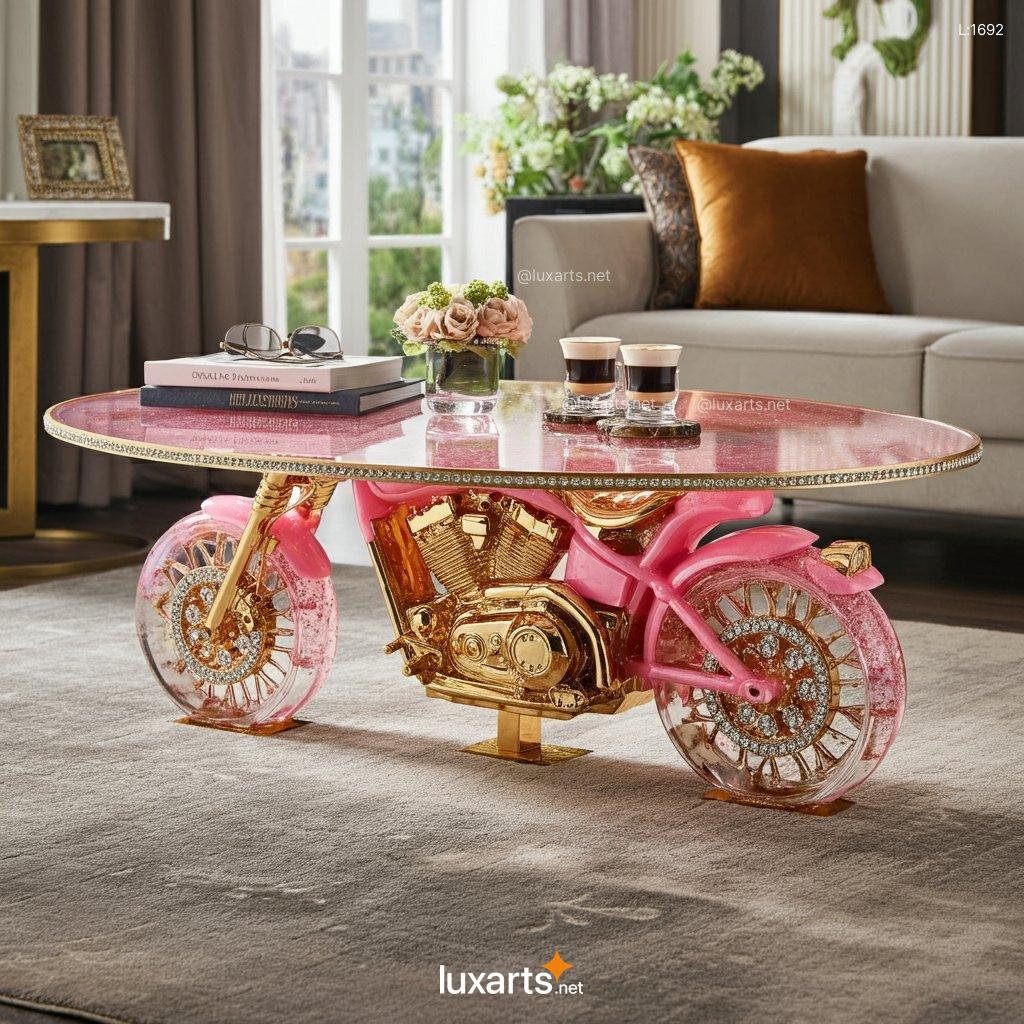 Motorcycle Coffee Table: Unique, Creative Designs for Your Home motocycle epoxy coffee table 11