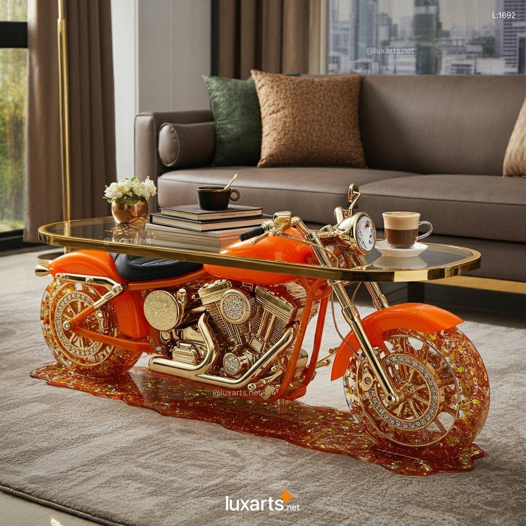 Motorcycle Coffee Table: Unique, Creative Designs for Your Home motocycle epoxy coffee table 5