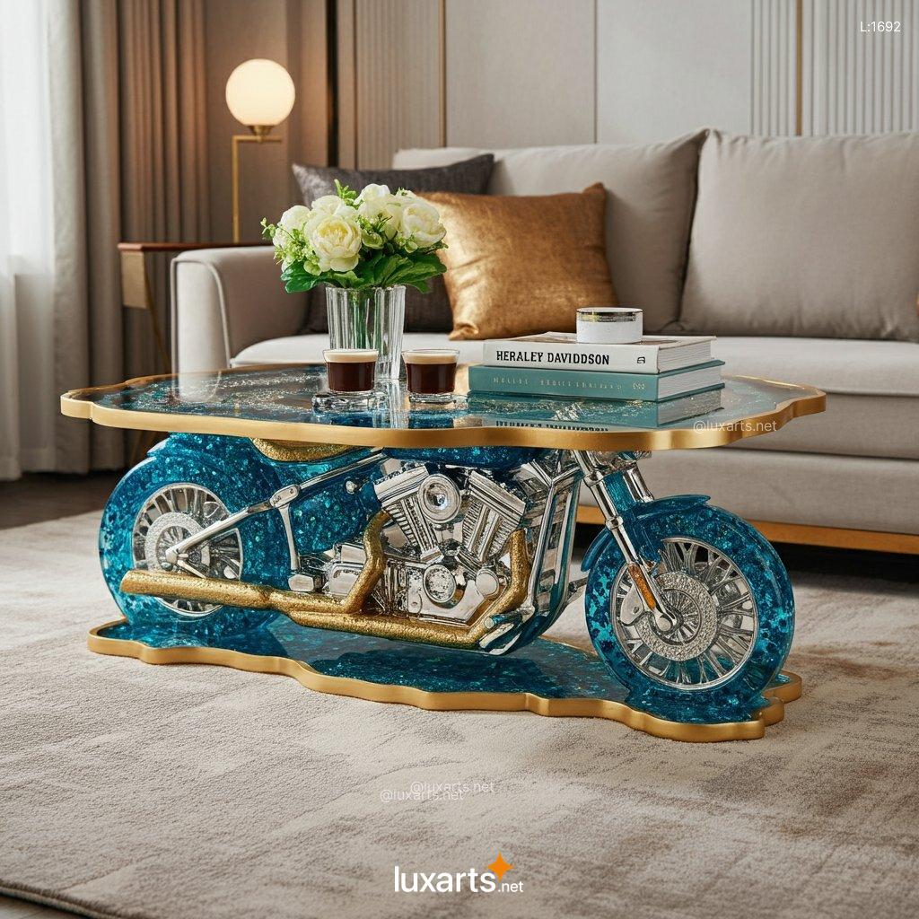 Motorcycle Coffee Table: Unique, Creative Designs for Your Home motocycle epoxy coffee table 9