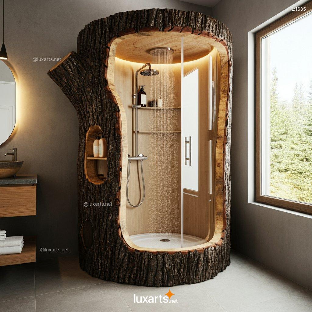 Natural Tree Trunk Shower Shaped Like a Teapot: Unique & Creative Bathroom Design natural tree trunk shower shaped like a teapot 12