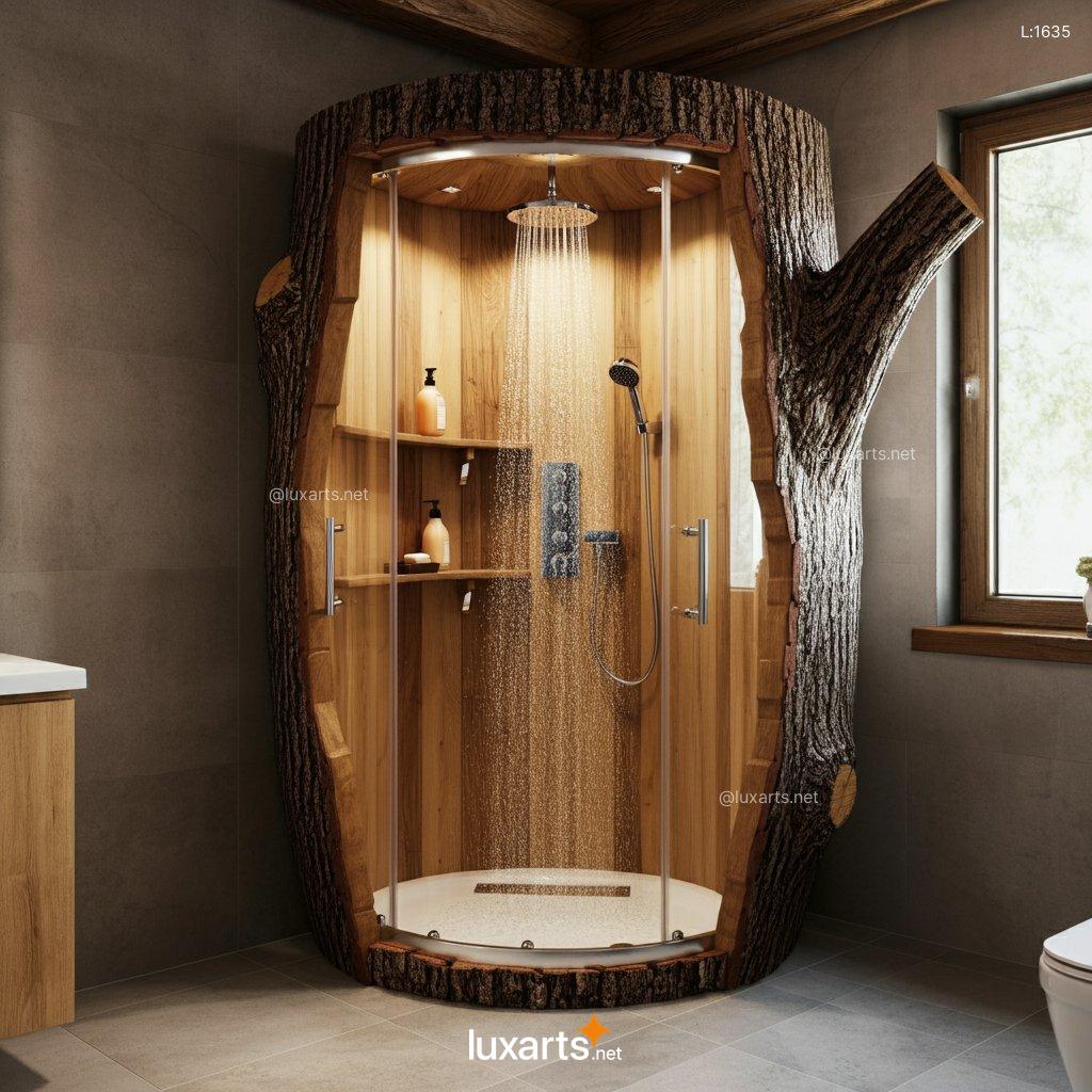 Natural Tree Trunk Shower Shaped Like a Teapot: Unique & Creative Bathroom Design natural tree trunk shower shaped like a teapot 7