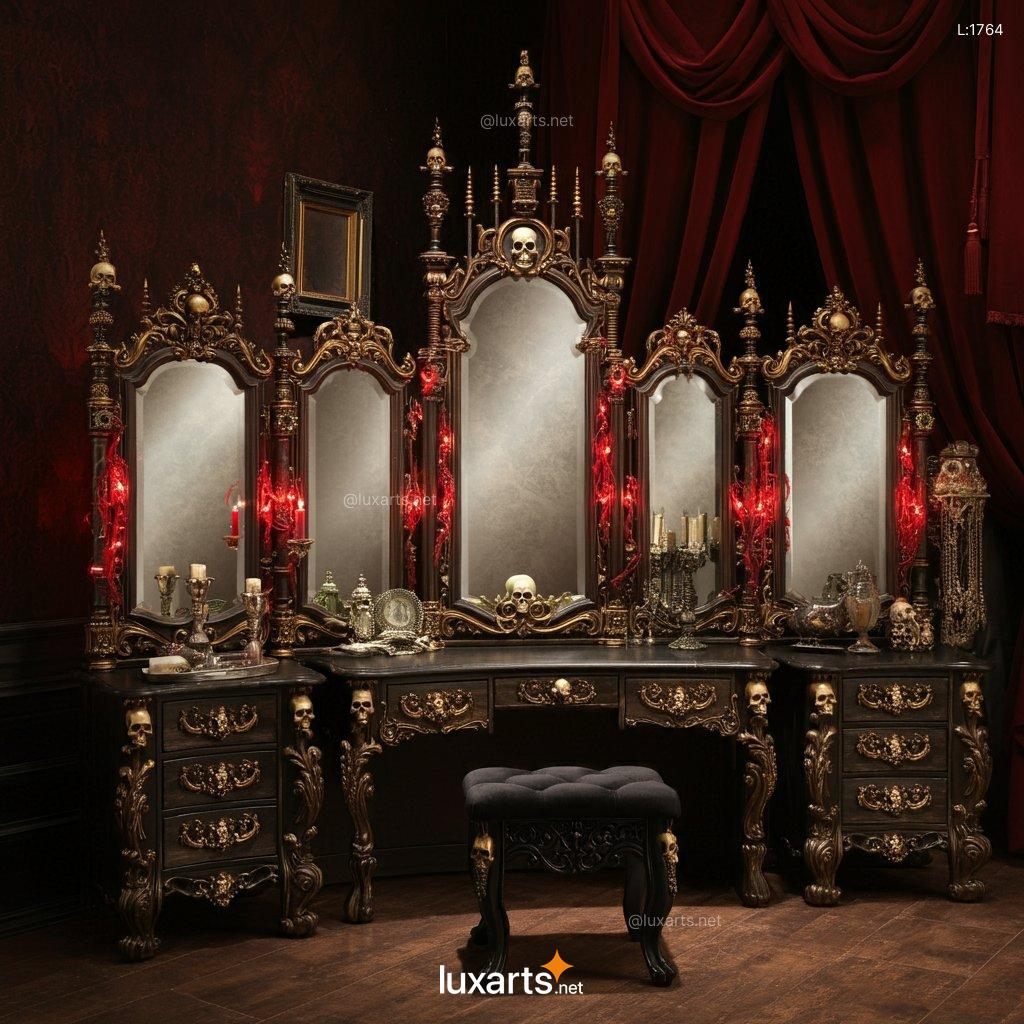 Creative Skull Makeup Vanity: Gothic & Dark Aesthetic Vanity Mirror skull makeup vanity 11