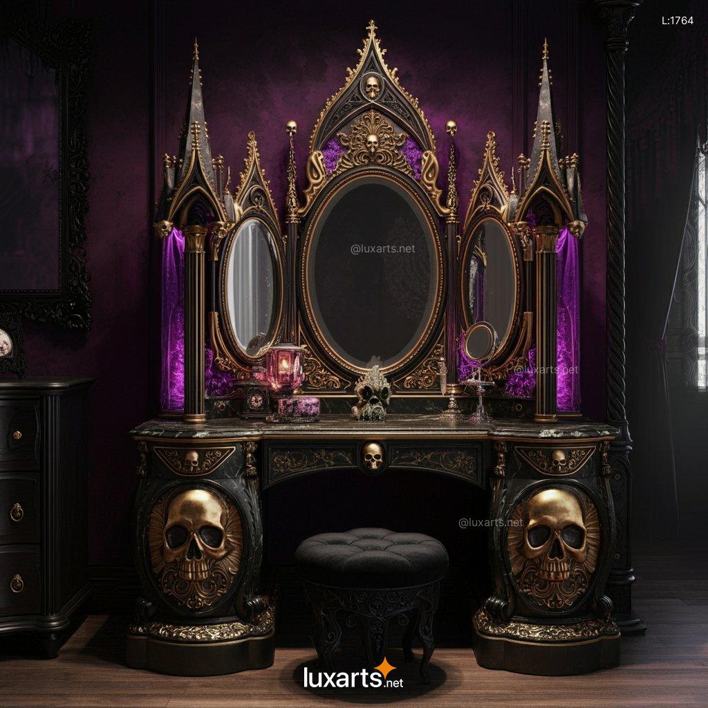 Creative Skull Makeup Vanity: Gothic & Dark Aesthetic Vanity Mirror skull makeup vanity 9