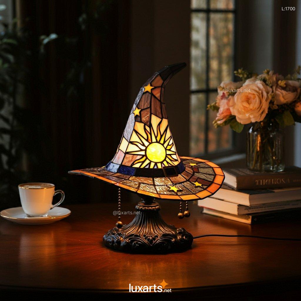 Stained Glass Witch Hat Lamp: Unique, Handmade, Creative Lighting stained glass witch hat 10